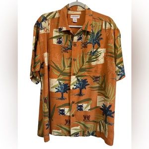 Portofino Silk Hawaiian Button Down Shirt Men’s Large